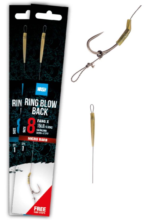 Nash návazec ring blow back rig barbed - velikost háčku 2