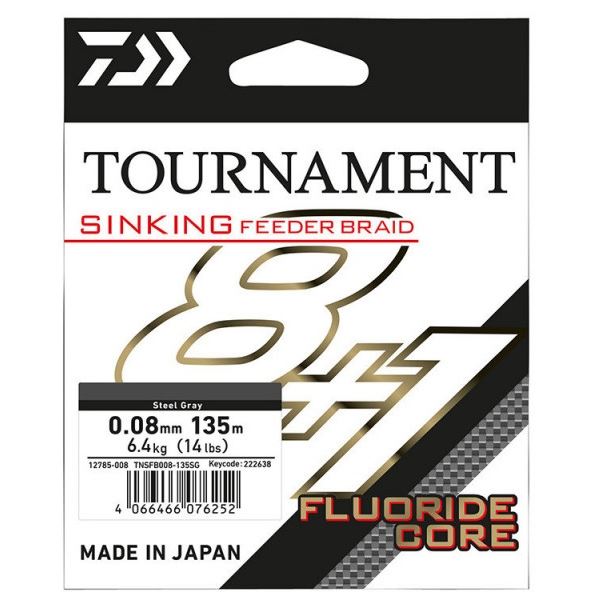 Daiwa Splétaná Šňůra Tournament Sinking Feeder Braid Grey 8+1 135 m