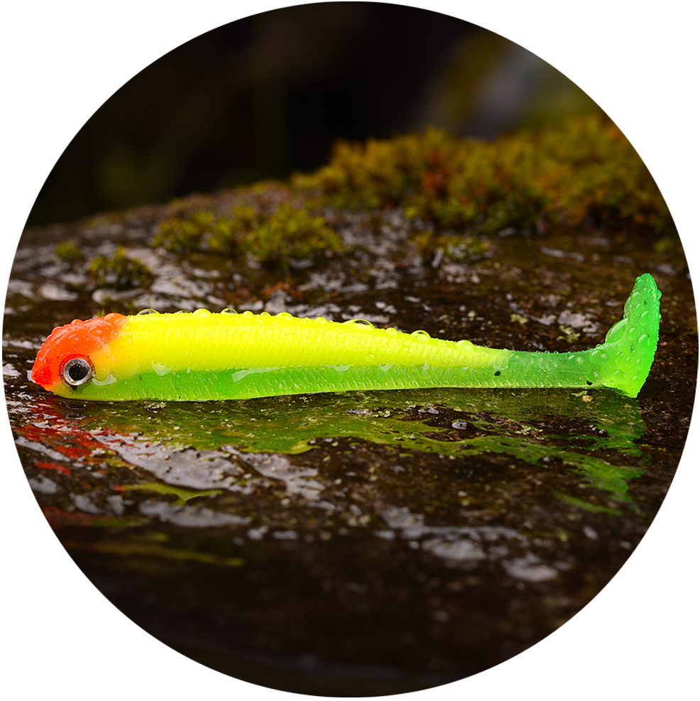Redbass gumová nástraha ripper swimmer slim fluo green rh uv - s 70 mm