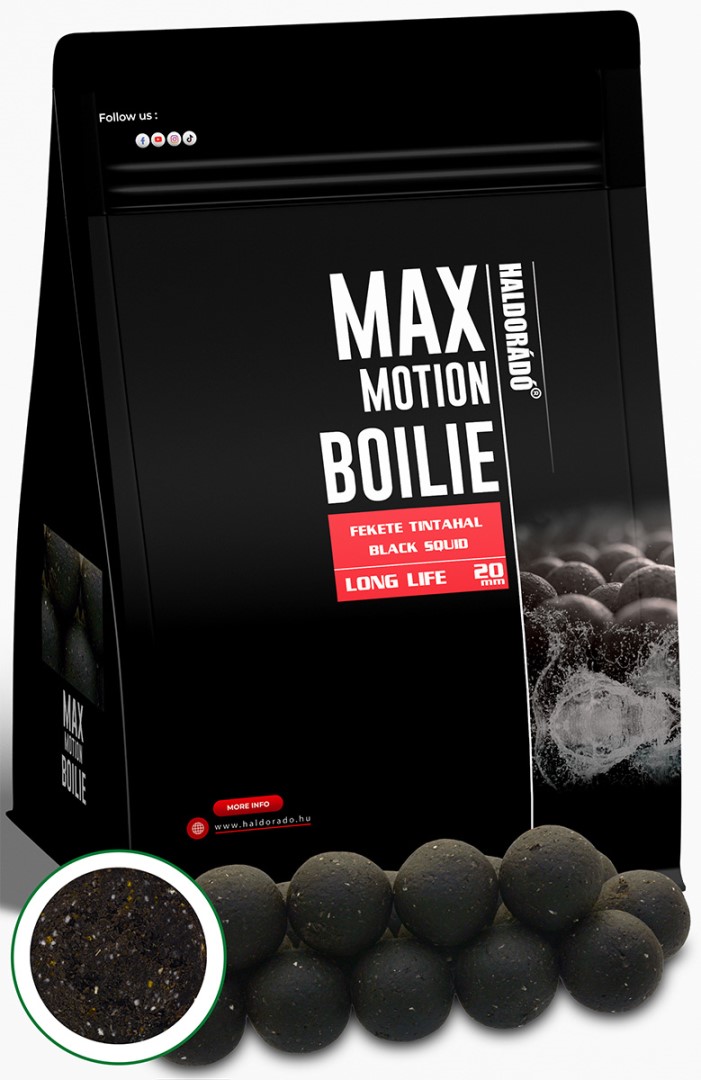 Haldorádó boilies max motion long life černá chobotnice - 800 g 24 mm
