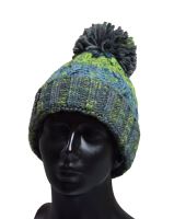 R-SPEKT Kulich Maxi Pompom Beanie Šedozelený (5)