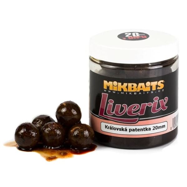 Mikbaits Boilies V Dipu LiveriX Královská Patentka 250 g