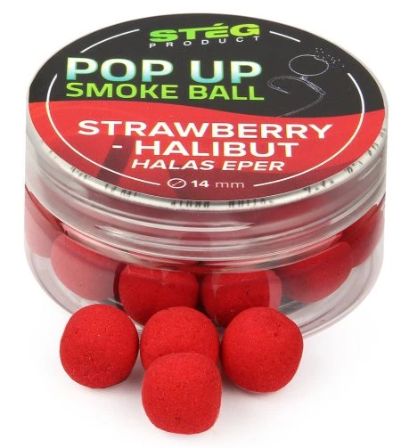 Levně Stég plovoucí boilie pop up smoke ball 25 g 14 mm - strawberry halibut