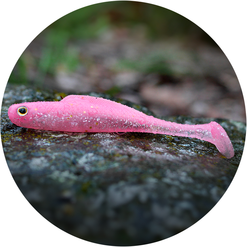 Levně Redbass gumová nástraha ripper kicker pink g uv - xs 42 mm