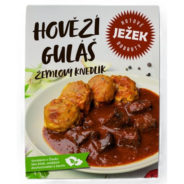 Ježkovy Krabičky Hovězí Guláš a Žemlový Knedlík 450 g