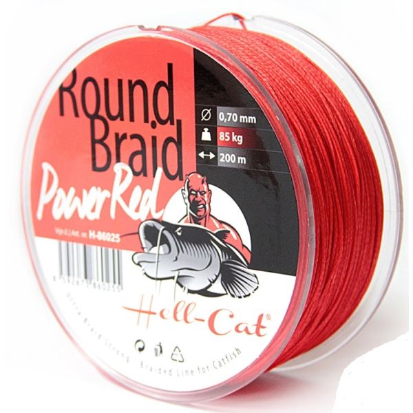 Hell-Cat Splétaná Šňůra Round Braid Power Red 1000 m