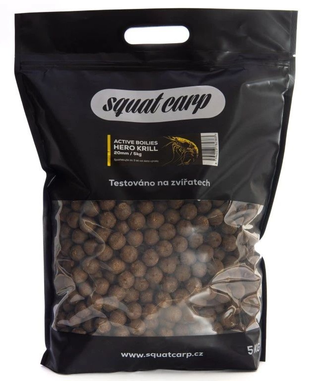 Levně Squat carp active boilies hero krill - 1 kg 20 mm
