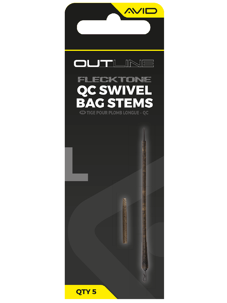 Avid carp montáž outline flecktone qc swivel bag stems - long