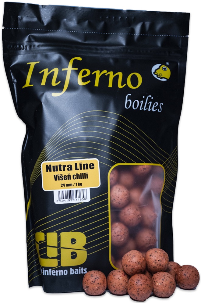 Levně Carp inferno boilies nutra line višeň chilli - 1 kg 24 mm