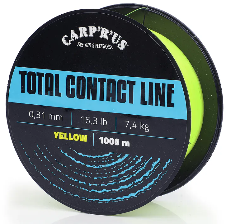 Levně Carp´r´us vlasec total contact line yellow 1000 m - 0,31 mm 7,4 kg