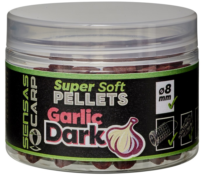 Sensas pelety super soft garlic dark 60 g - 6 mm