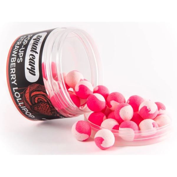 Squat Carp Plovoucí Boilies Pop-Up Strawberry Lollipop 60 g 12 mm