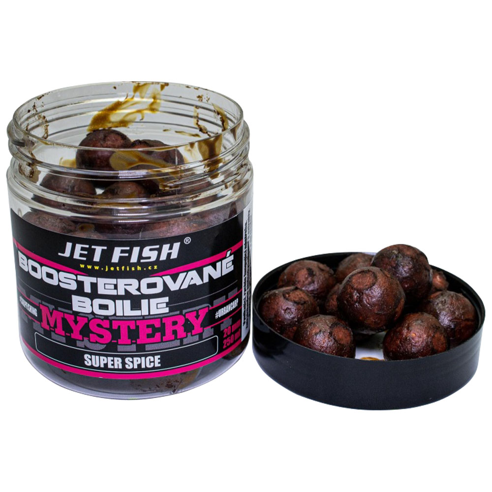 Jet fish boosterované boilie mystery squid spice 250 ml - 24 mm