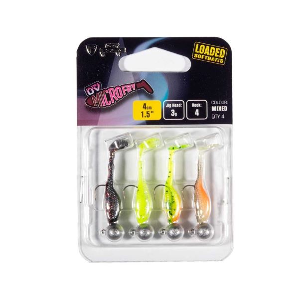 Fox Rage Gumová Nástraha UV Micro Fry Mixed Colour Loaded Lure Pack