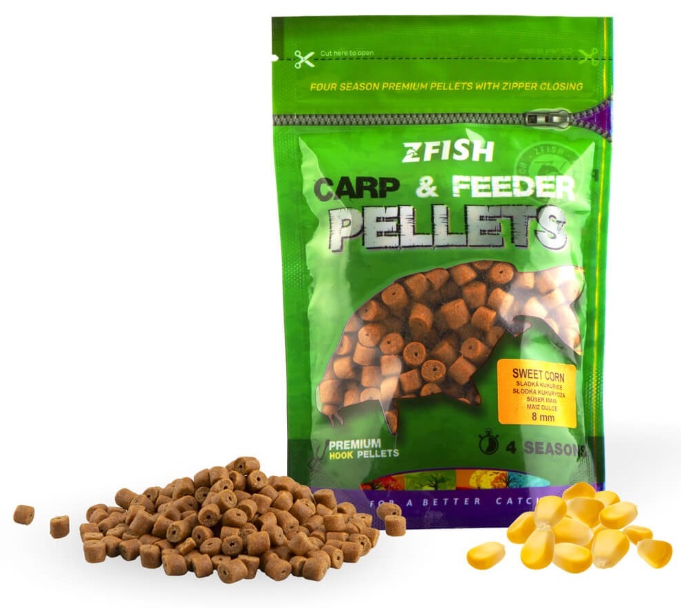 Levně Zfish chytací pelety carp & feeder pellets 8 mm 200 g - sweet corn