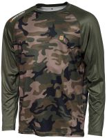 Prologic Triko UV Camo Long Sleeve T Shirt Camo Green - XL