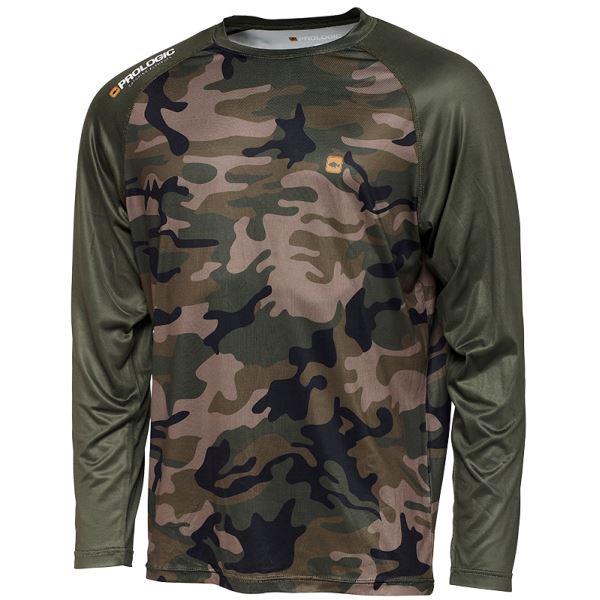 Prologic Triko UV Camo Long Sleeve T Shirt Camo Green