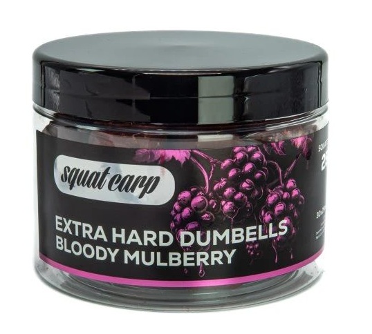 Levně Squat carp tvrzené boilies extra hard dumbells bloody mulberry 250 g 30x25 mm