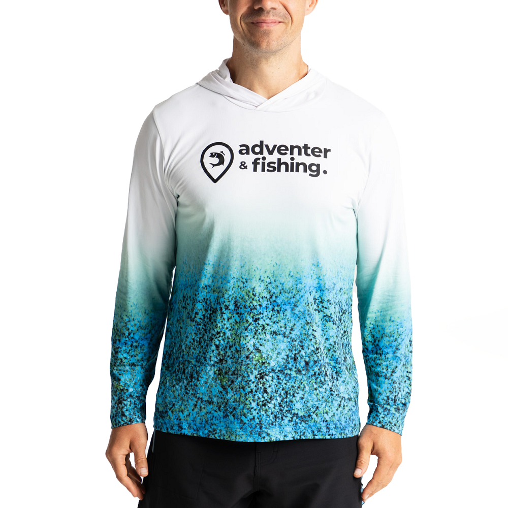 Adventer & fishing funkční hoodie  uv tričko white bluefin trevally - velikost xl