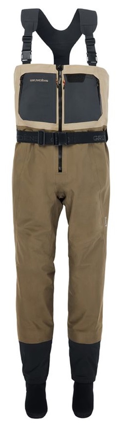 Grundéns prsačky men´s boundary zip stockingfoot wader stone/otter - large tall 42-44,5