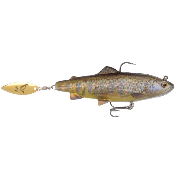 Savage Gear Gumová Nástraha Pstruh 4D Spin Shad Trout MS Dark Brown
