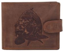 Mercucio Peněženka Světlehnědá Embos Kapr Hlava