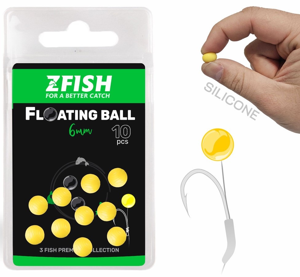 Levně Zfish plovoucí silikonová kulička 10 ks - průměr 8 mm