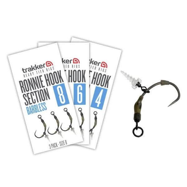 Trakker Návazce Koncová Část Ronnie Hook Section Barbless 3 ks