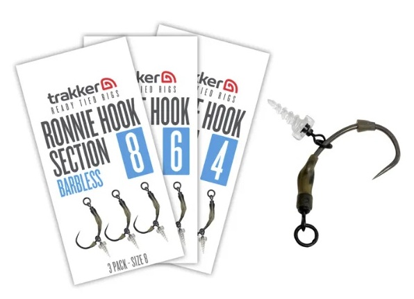 Trakker návazce koncová část ronnie hook section barbless 3 ks - velikost háčku 6