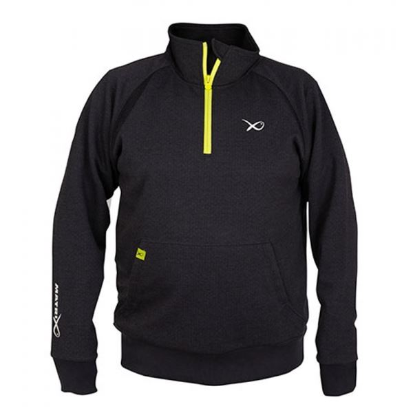 Matrix Mikina Minimal Black Marl 1/4 ZIP Sweater