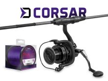 Delphin Kaprařský set CorsaBLACK NERO Prut 3,6 m 3 lb 3-díl + Naviják 6T + Vlasec 0,30 mm (1)