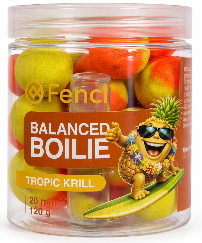 Levně Fencl vyvážené boilie balanced tropic krill 120 g 20 mm