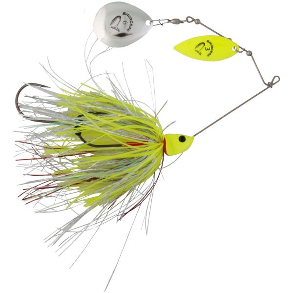 Savage Gear Třpytka Da’Bush Spinnerbait Yellow Silver Holo Flame