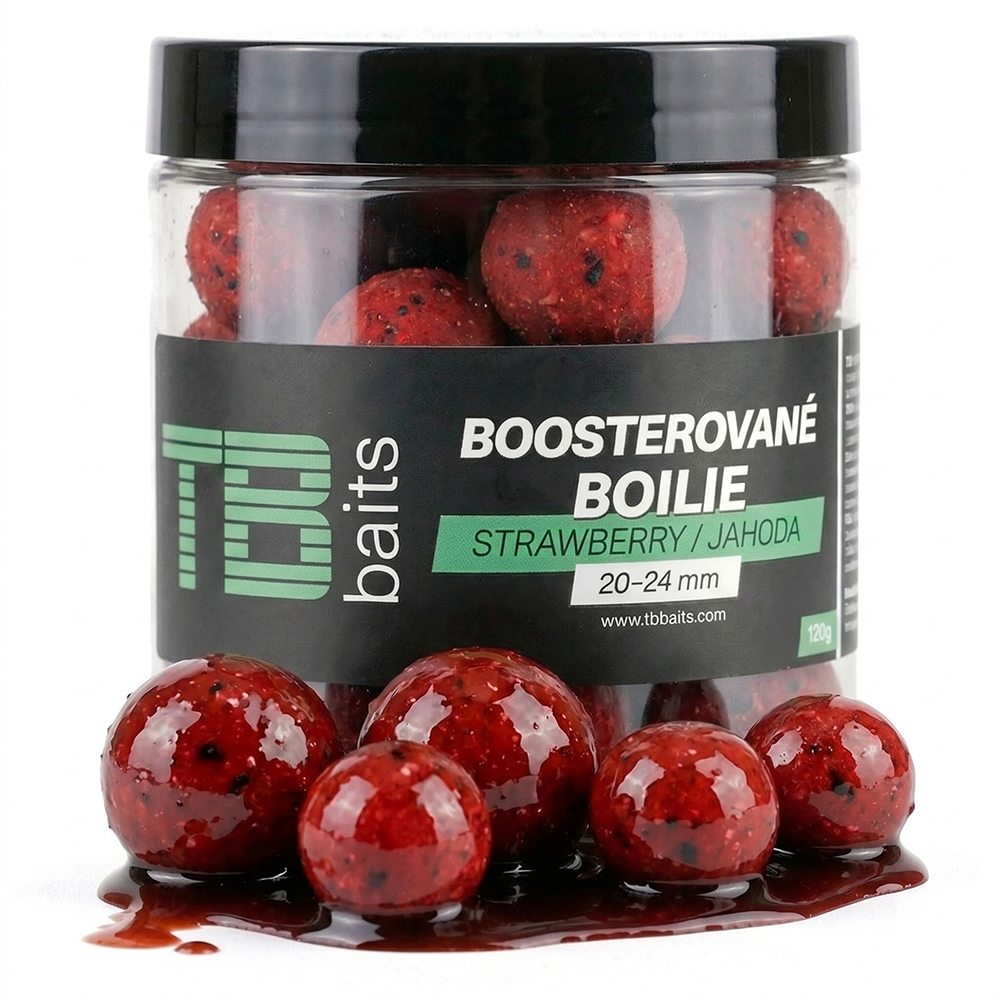 Tb baits boosterované boilie strawberry 120 g 20-24 mm