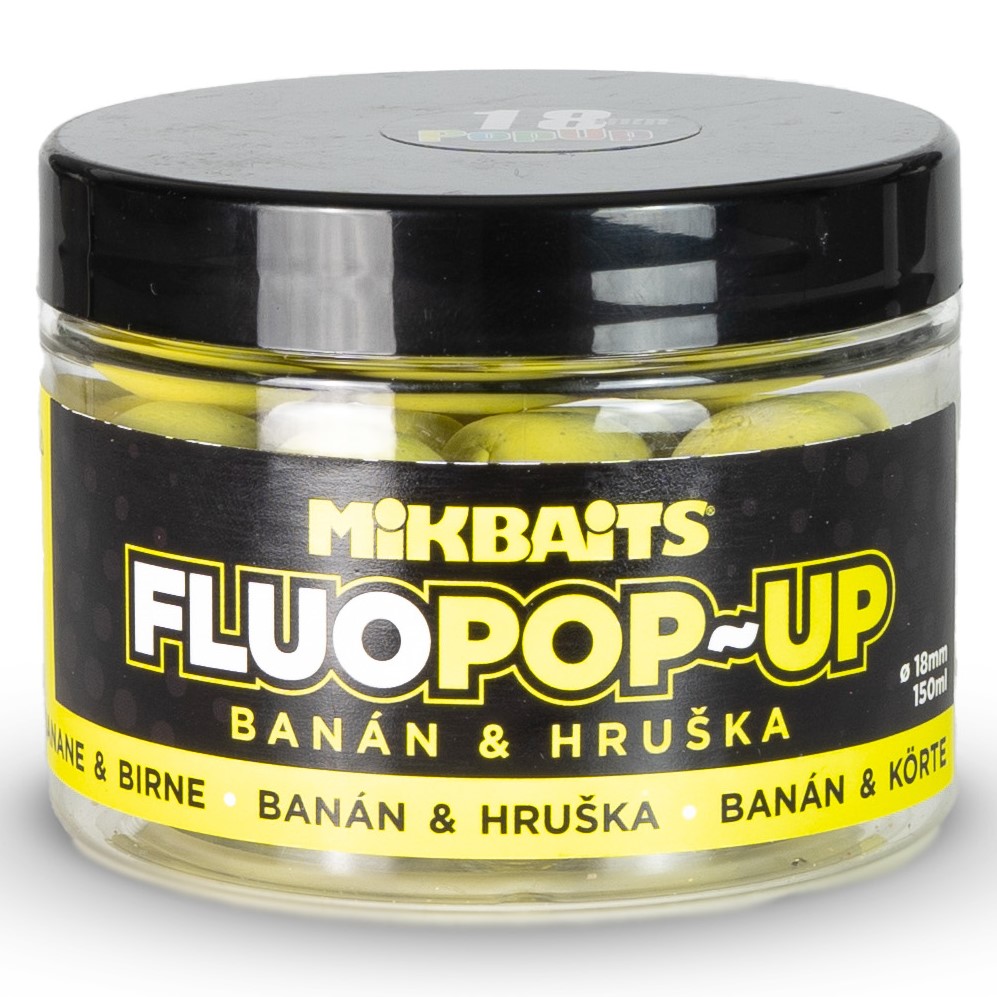 Levně Mikbaits plovoucí boilie fluo banán hruška 150 ml - 18 mm