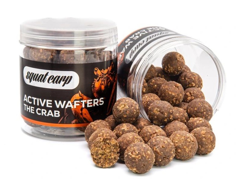 Levně Squat carp vyvážené boilies active wafters the crab - 150 g 20 mm