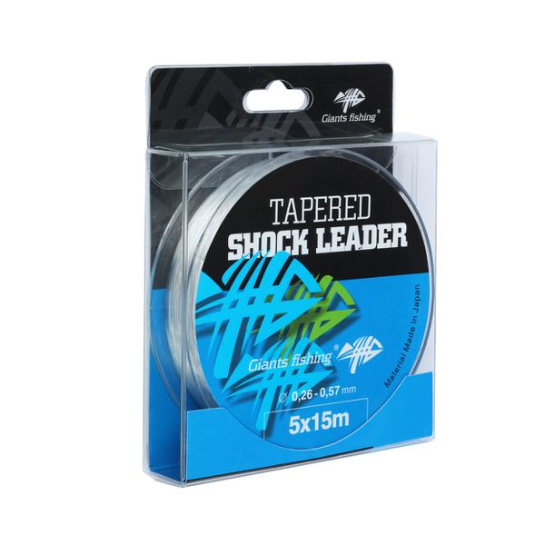 Giants Fishing Ujímaný Šokový Vlasec Tapered Shock Leader 5 x 15 m / 0,35 - 0,65 mm