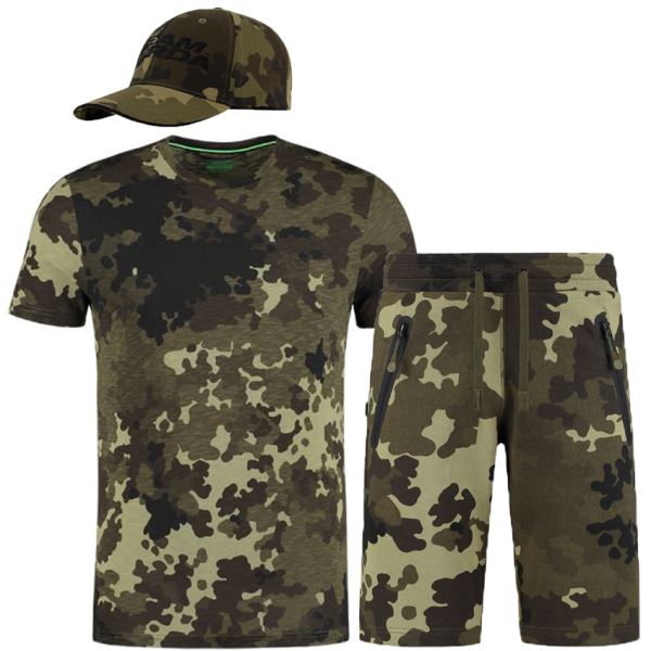 Korda camo set tričko + kraťasy + kšiltovka