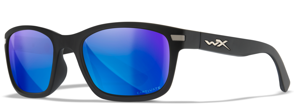 Levně Wiley x polarizační brýle helix captivate polarized blue mirror smoke grey matte black