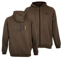 Avid Carp Mikina Compound Zip Hoodie Brown - L