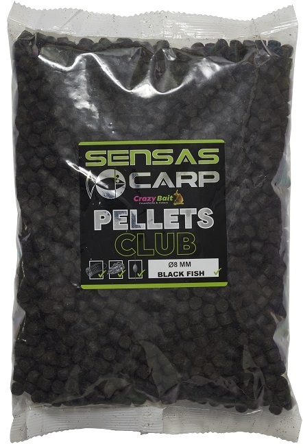 Levně Sensas pelety club black fish 800 g - 4 mm