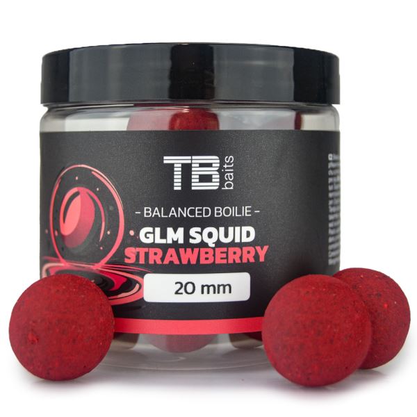 TB Baits Vyvážené Boilie Balanced + Atraktor GLM Squid Strawberry 100 g