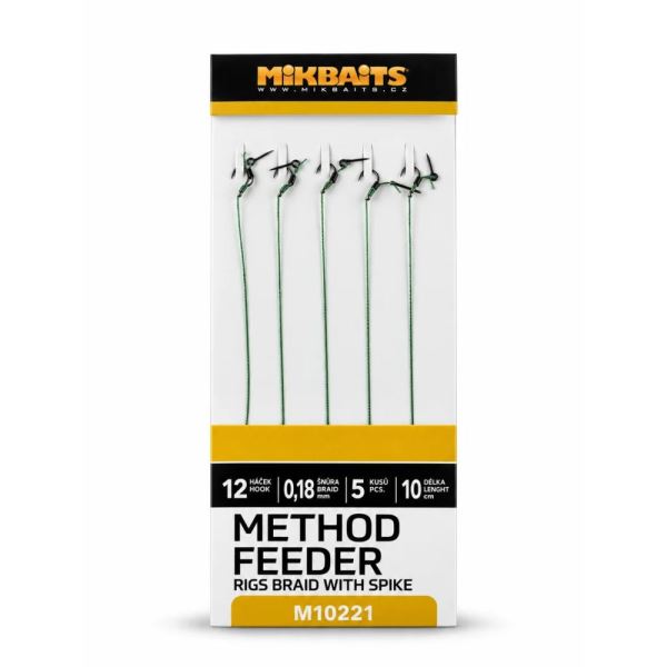 Mikbaits Method Feeder Návazce Z Pletené Šňůrky S Hrotem 5 ks