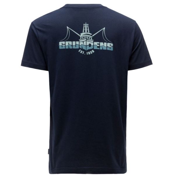 Grundéns Tričko Logo Boat SS T-Shirt Dark Navy