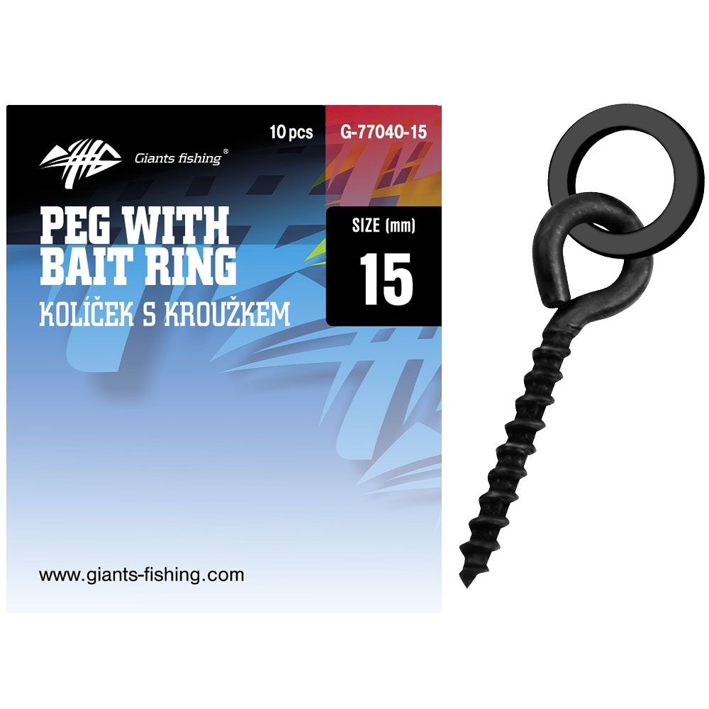 Giants fishing kolíček s očkem pegs with bait rings 10 ks - 12+3,7 mm