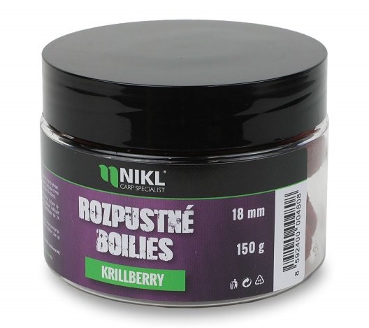 Levně Nikl rozpustné boilies krill berry 150 g - 24 mm