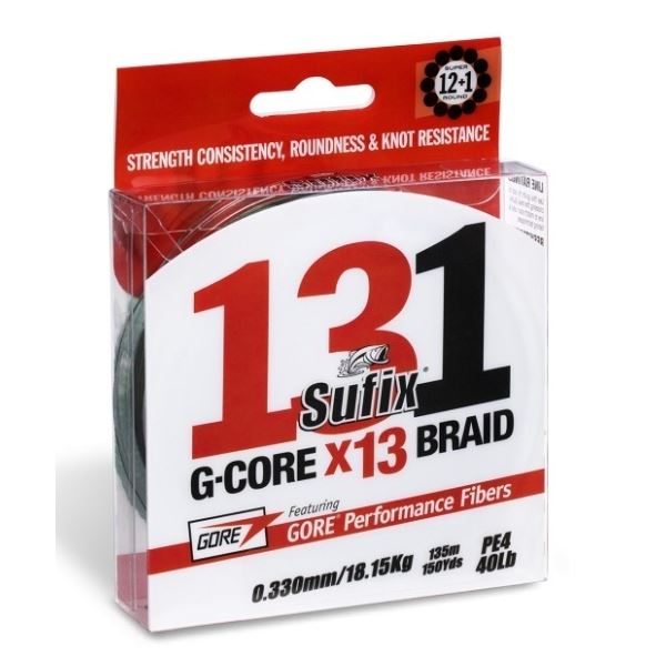 Sufix Splétaná Šňůra 131 G-Core Málo Viditelná Zelená 150 m