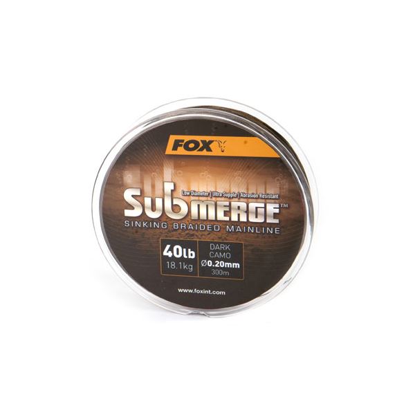 Fox Pletená šňůra Submerge Dark Camo 0,30 mm 50 lb