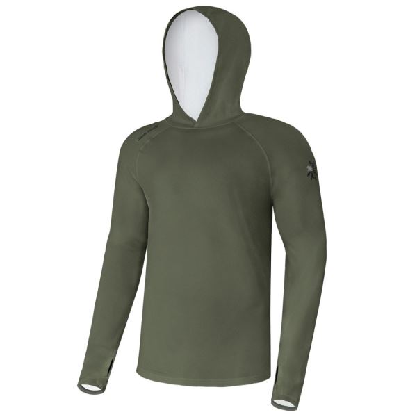 Giants Fishing Funkční Tričko S Dlouhým Rukávem UV50+ Hoodie Dark Green