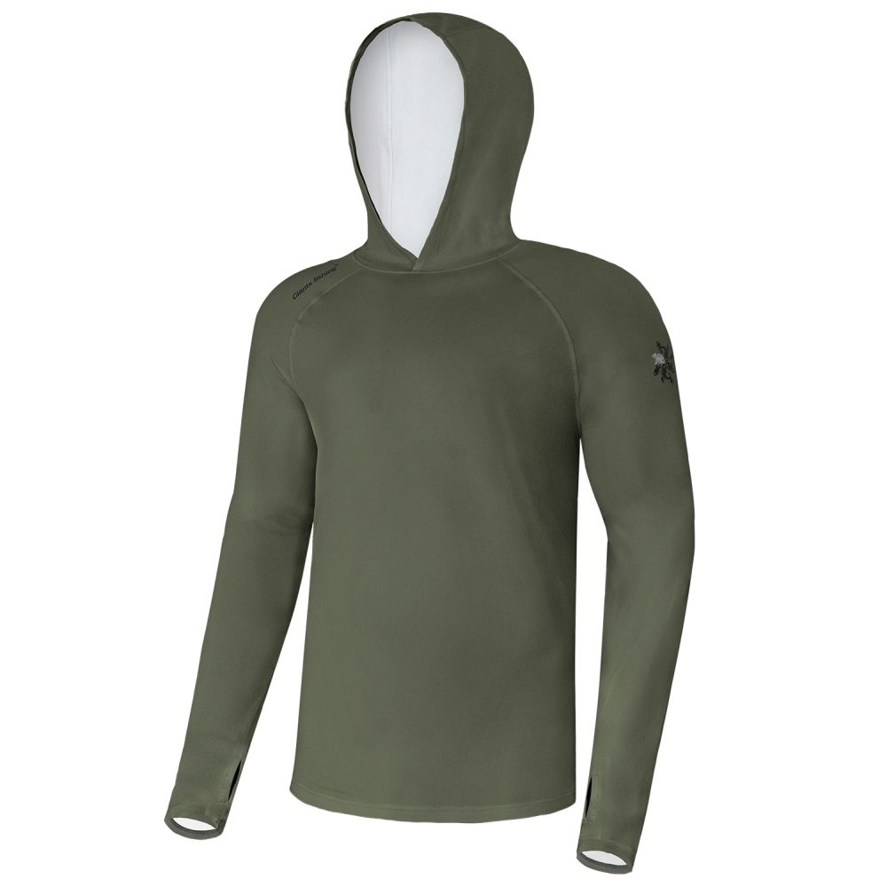 Giants fishing funkční tričko s dlouhým rukávem uv50+ hoodie dark green - l